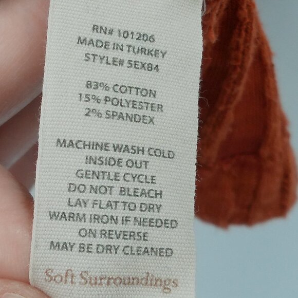 Soft Surroundings Goldie Tunic Top 1X Dark Copper Asymmetrical Button Up Back - Picture 7 of 8